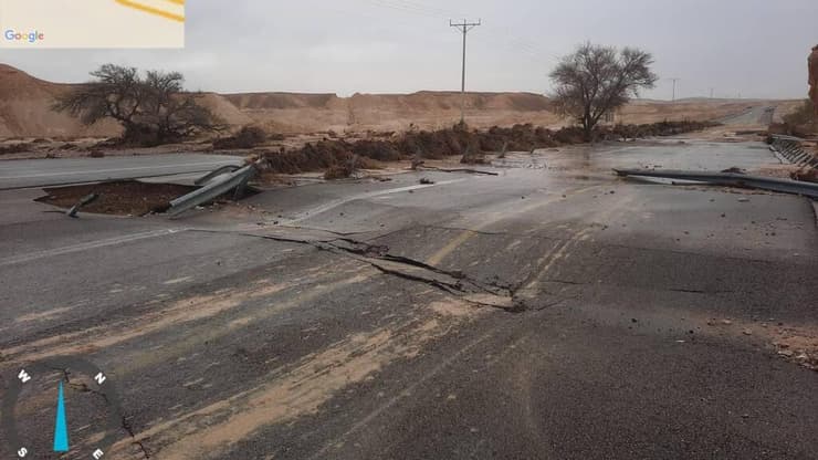 הנזקים בכביש 40 באזור נחל ציחור