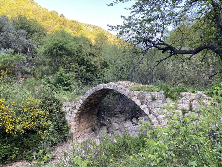 גשר עתיק מעל נחל עמוד בחלקו התיכון