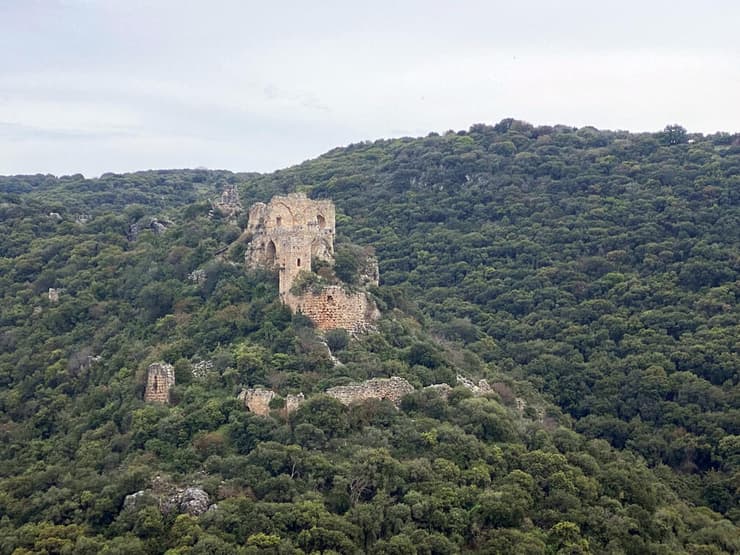 מבצר המונפור כפי שנשקף מהעלייה לפארק גורן