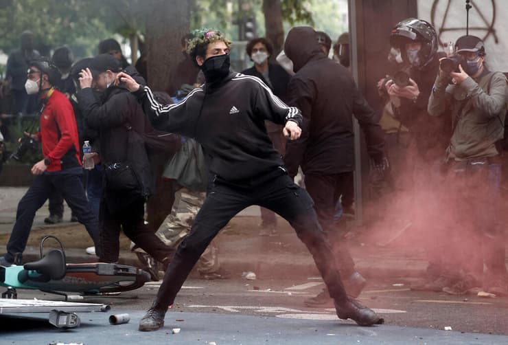 פריז הפגנה עימותים 1 במאי צרפת