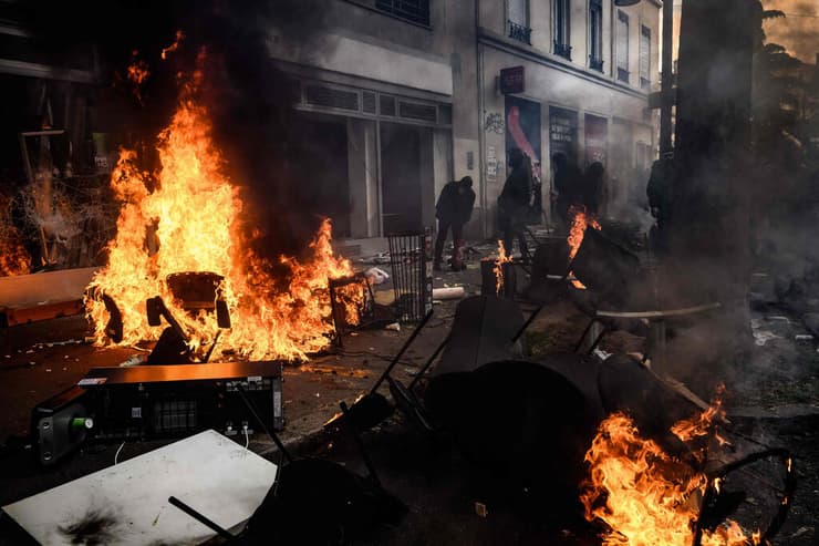 ליון הפגנה עימותים 1 במאי צרפת