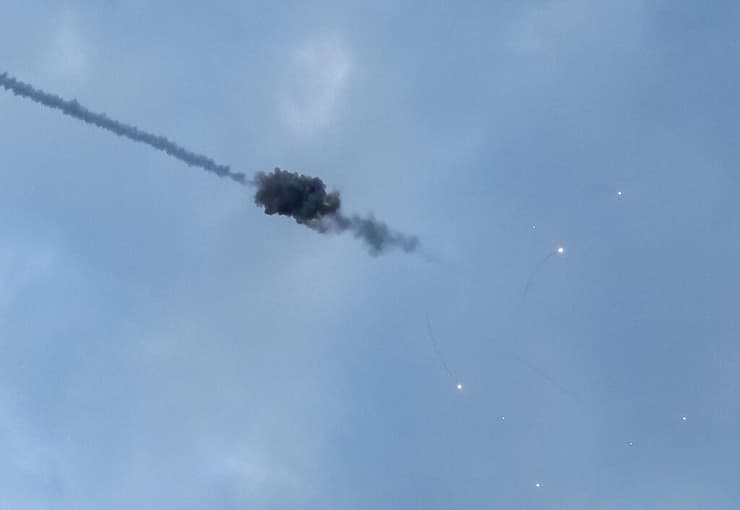 יירוט טיל רוסי בשמי קייב אוקראינה