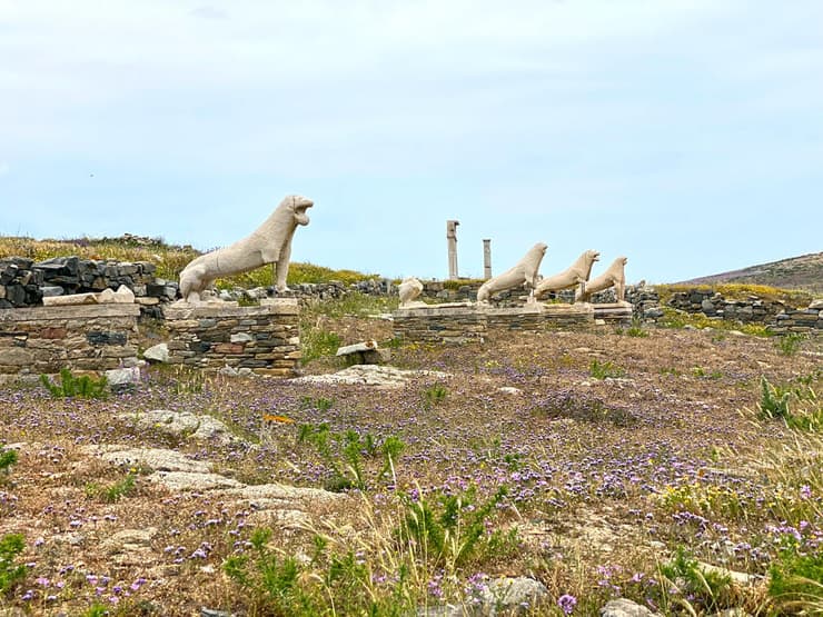 שדרת פסלי האריות באי דלוס