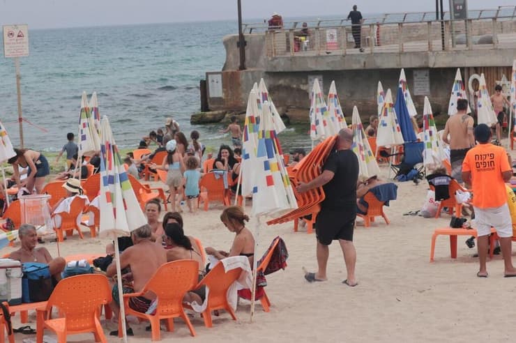 מזג אוויר שרבי בחוף מציצים בתל אביב
