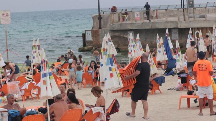 מזג אוויר שרבי בחוף מציצים בתל אביב