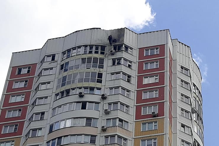 מוסקבה רוסיה נזק ל בניין תקיפה מתקפת כטב"מים רחפנים