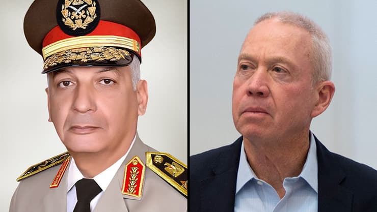 שר הביטחון גלנט ומקבילו המצרי זכי