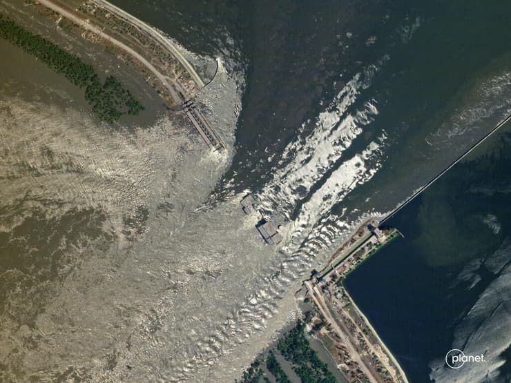 מחוז חרסון אחרי הפיצוץ ב סכר נובה קחובקה אוקראינה