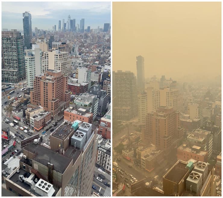 אובך כבד זיהום אוויר ניו יורק ארה"ב