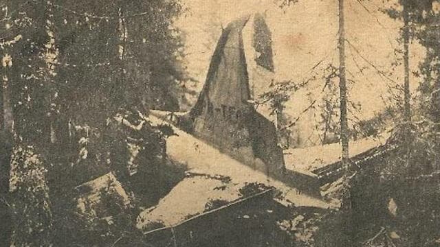 שרידי המטוס ליד אוסלו