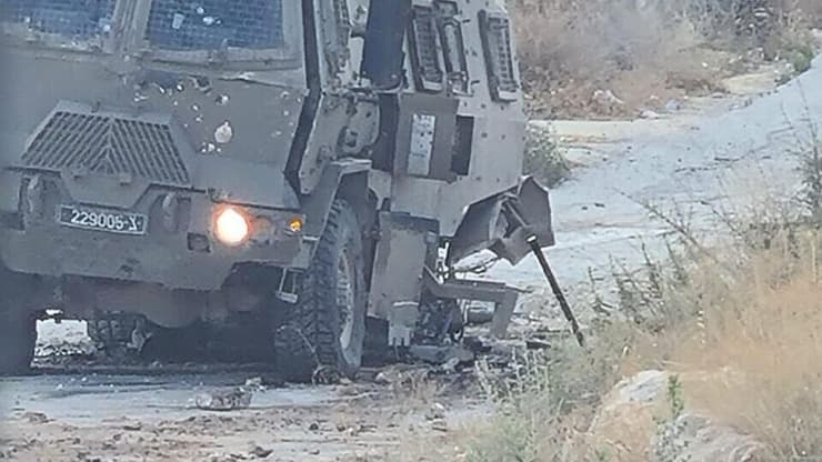 רכבים צבאיים שניזוקו בג'נין
