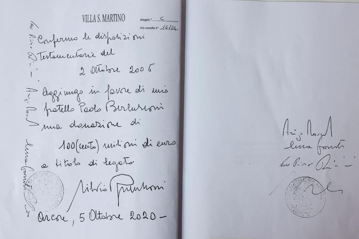 צוואה של סילביו ברלוסקוני ראש ממשלת איטליה לשעבר שמת בגיל 86