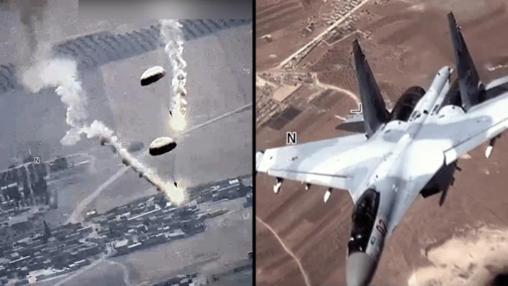 מטוס קרב רוסי מטריד מל"ט אמריקני מדגם ריפר MQ-9 בשמי סוריה ב-5 ביולי