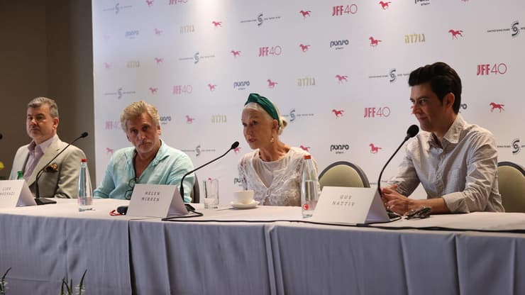 גיא נתיב, הלן מירן, ליאור אשכנזי וניקולס מרטין במסיבת עיתונאים