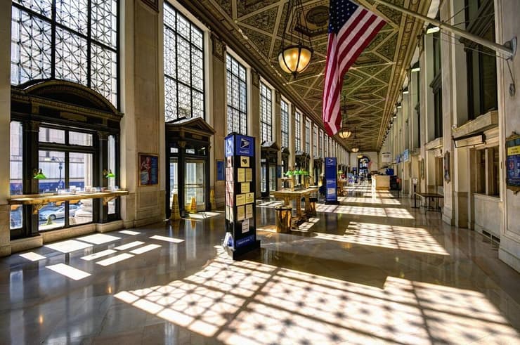 Main Hall of the James Farley Post Office in New York, NY