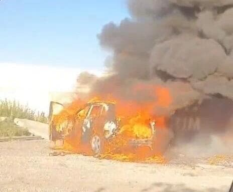 רכב עולה באש ליד כפר קאסם והחשד הוא ששימש לרצח הכפול בכפר ברא