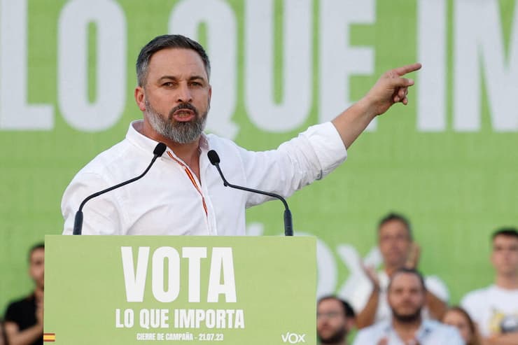 ספרד בחירות מנהיג מפלגת הימין הקיצוני Vax סנטיאגו אבסקל