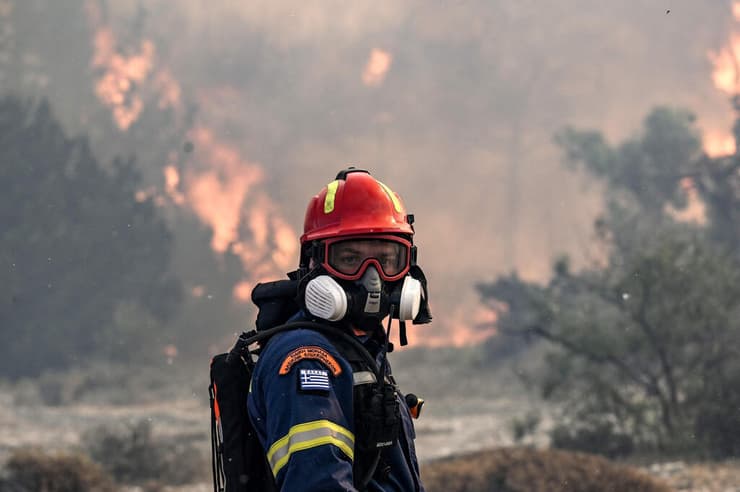 יוון גל חום שריפות רודוס שריפה