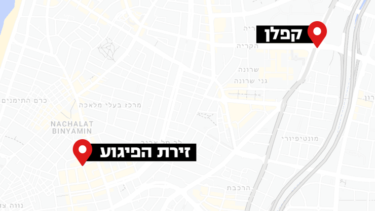 מפת הפיגוע בתל אביב 