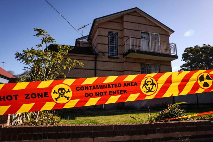 בית שבו התגלה חומר רדיואקטיבי בפרברי סידני אוסטרליה