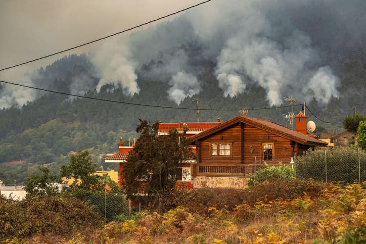 שריפה שריפת יער ב אי טנריף ב ספרד