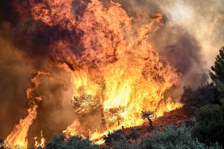 יוון שריפה שריפות פרודרומוס 100 קילומטר מצפון ל אתונה