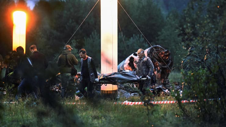 שרידי ה מטוס של יבגני פריגוז'ין התרסקות רוסיה 