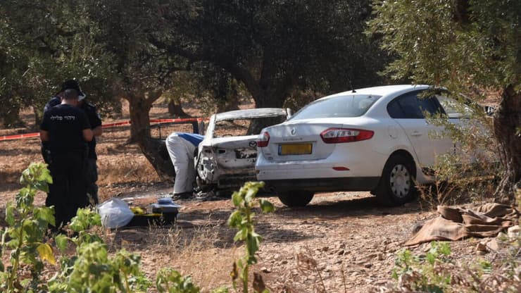 זירת הרצח במטע הזיתים סמוך לאבו סנאן