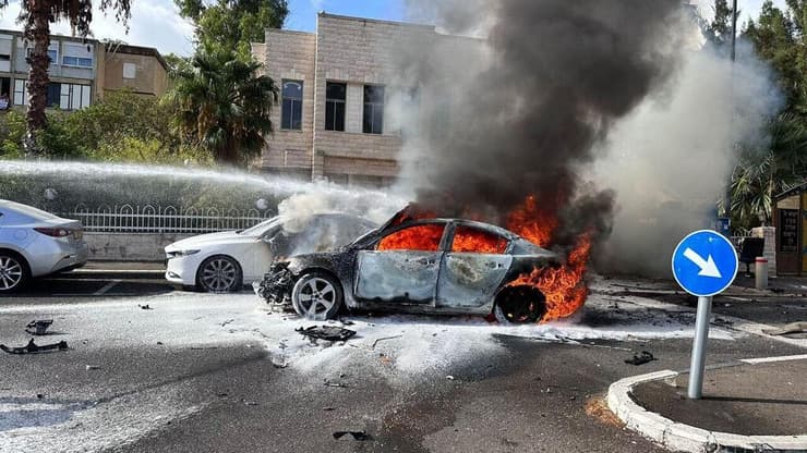 זירת פיצוץ הרכב בחיפה