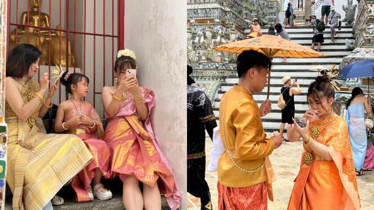 200 באהט לתלבושת מסורתית ובוק פוטוגני ברחבי וואט ארון, בנגקוק