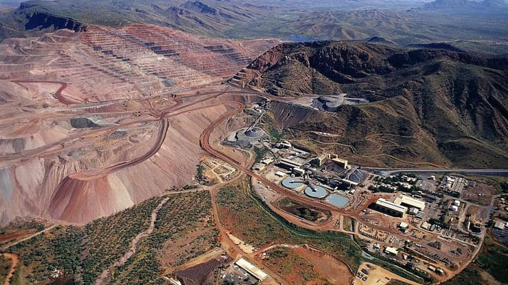 תצלום אווירי של מכרה היהלומים ארגייל שבאוסטרליה המערבית