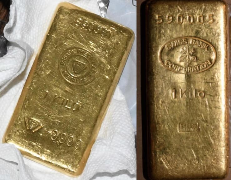 מטילי זהב שנמצאו בחיפוש בביתו של הסנאטור הדמוקרטי רוברט ממנדז ארה"ב