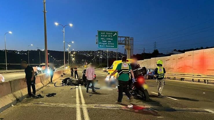 הזירה בה נהרג רוכב אופנוע בירושלים