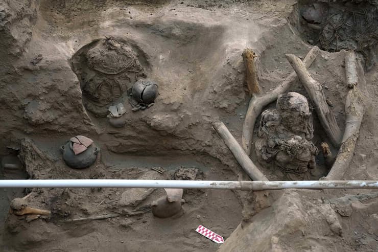 חלק מהשרידים שהתגלו בחפירות
