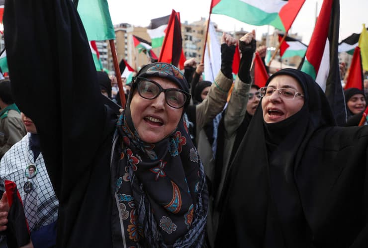 הפגנה נגד ישראל ביירות לבנון