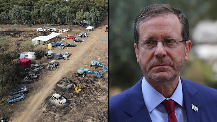 "הנושא בראש סדר העדיפויות, אבל אנחנו במלחמה" (צילום: אלכס קולומויסקי, JACK GUEZ / AFP) הצהרתו של הנשיא יצחק הרצוג במלון יערים