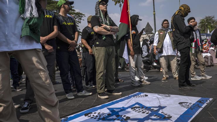 הפגנה נגד ישראל באינדונזיה