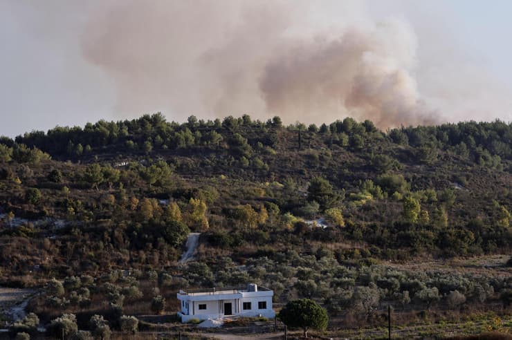 עשן באזור עלמא אל שעב בדרום לבנון