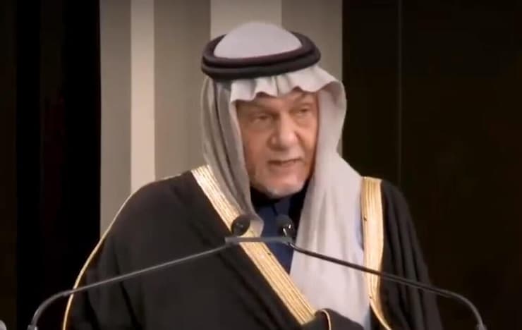 הנסיך הסעודי סעודיה תורכי אל פייסל שגינה את חמאס בעקבות מתקפת הטרור