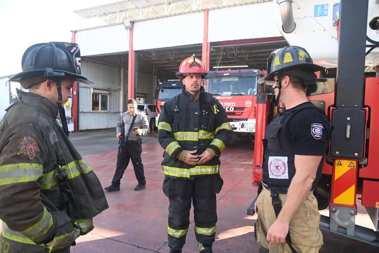 כבאים אמריקאים הגיעו להתנדב בישראל