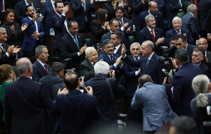 נשיא טורקיה רג'פ טאיפ ארדואן ב פרלמנט ב אנקרה