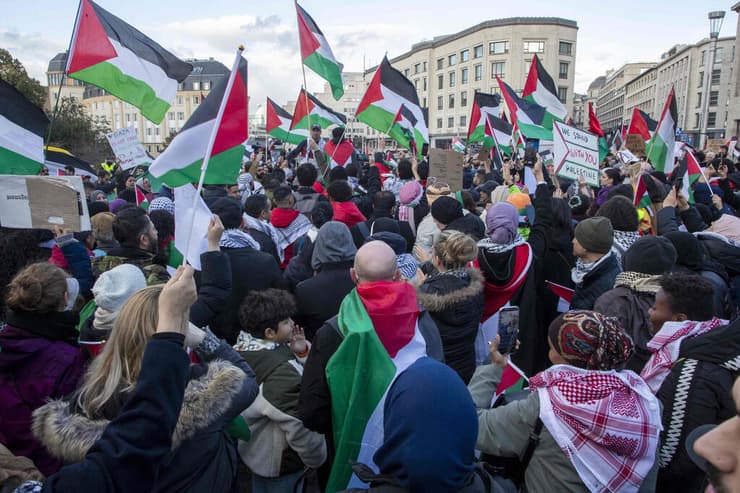 הפגנה פרו-פלסטינית בבלגיה