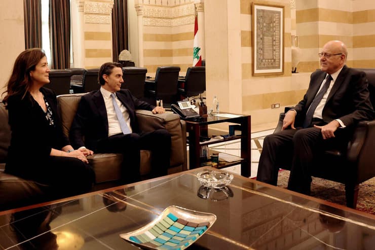 לבנון השליח עמוס הוכשטיין ו שגרירת ארה"ב ב לבנון ביקור פתע פגישה עם יו"ר הפרלמנט נביה ברי
