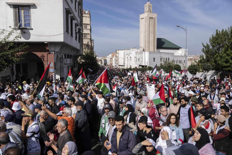 הפגנה פרו-פלסטינית בהשתתפות אלפים בקזבלנקה