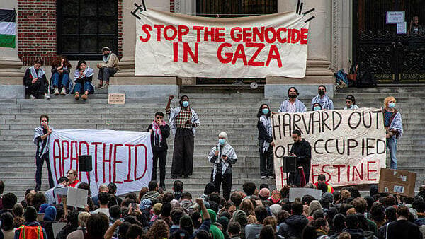 הפגנה פרו-פלסטינית בהרווארד