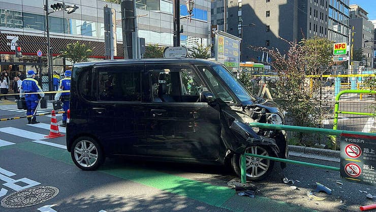 הרכב שהתנגש במחסום ליד שגרירות ישראל ביפן