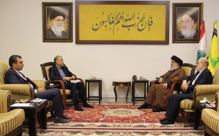 מזכ"ל חיזבאללה חסן נסראללה נפגש עם חוסיין אמיר עבדוללהיאן שר החוץ של איראן