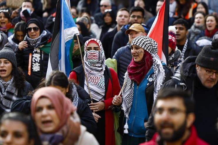 גלזגו הפגנה פרו פלסטינית נגד ישראל