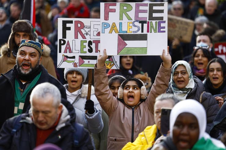 גלזגו הפגנה פרו פלסטינית נגד ישראל