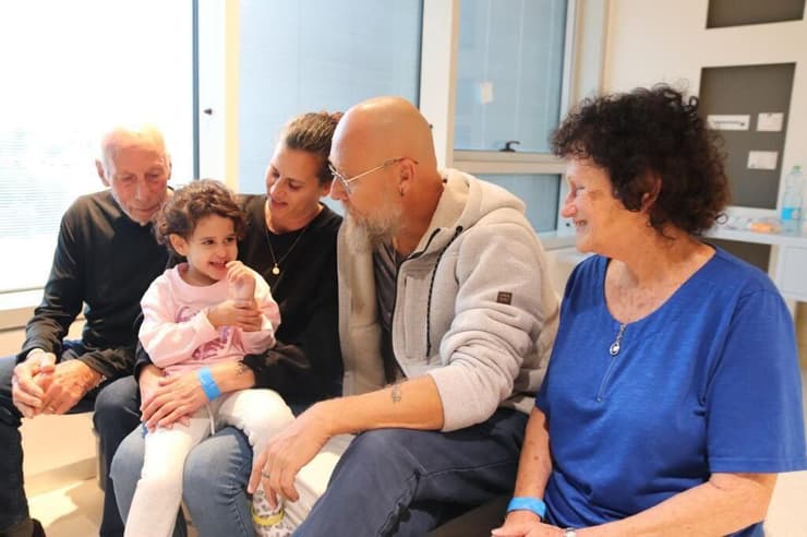 המפגש הראשון של אביגיל עידן עם משפחתה לאחר השחרור משבי חמאס